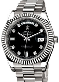 Rolex Day-Date II 218239 Roman Black Dial
